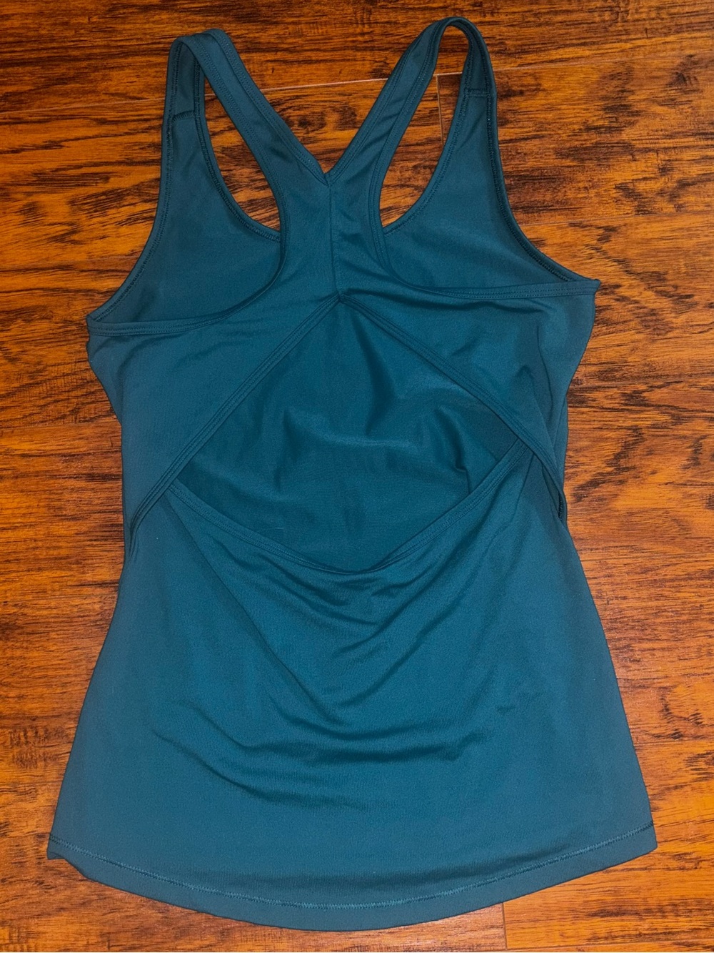 Under Armour Cut-Out Back Fitted Tank Top Racerback Heatgear Teal Blue Green